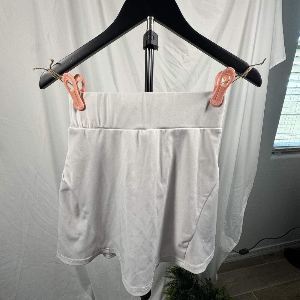 Werena White Pleated Ruffle Flowy Shorts S Coquette Summer Skort Look